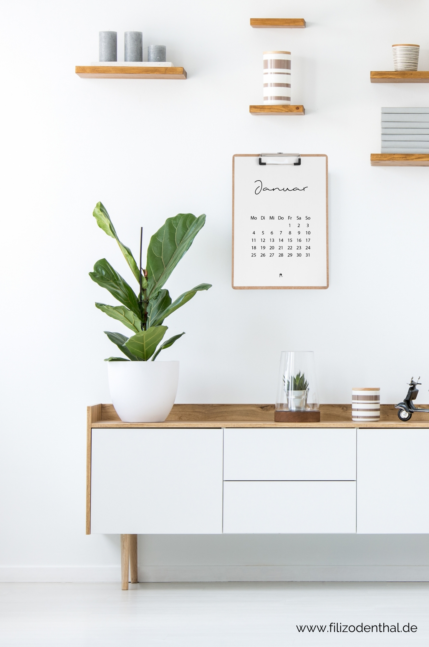 Minimalistischer Kalender 2021 für dein Büro – Druckvorlagen Wandkalender A4, A3, Tischkalender A5 | Filiz Odenthal - Positionierung & Sichtbarkeit