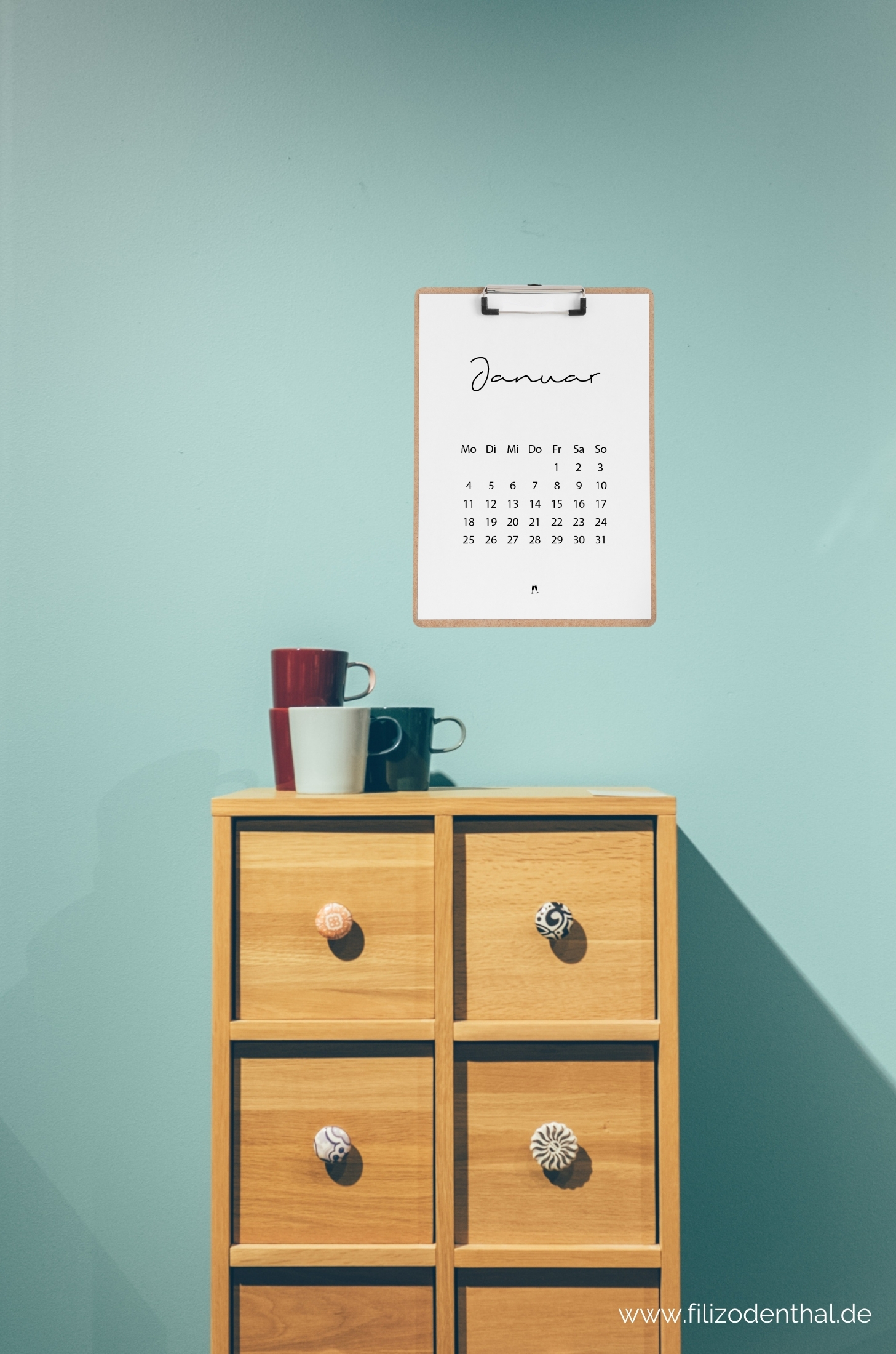 Minimalistischer Kalender 2021 für dein Büro – Druckvorlagen Wandkalender A4, A3, Tischkalender A5 | Filiz Odenthal - Positionierung & Sichtbarkeit