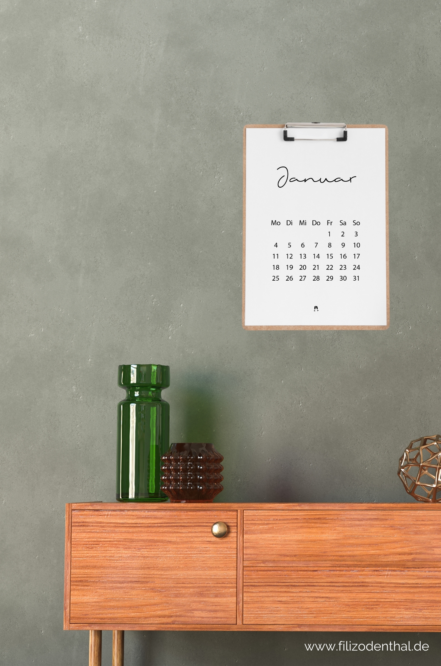 Minimalistischer Kalender 2021 für dein Büro – Druckvorlagen Wandkalender A4, A3, Tischkalender A5 | Filiz Odenthal - Positionierung & Sichtbarkeit