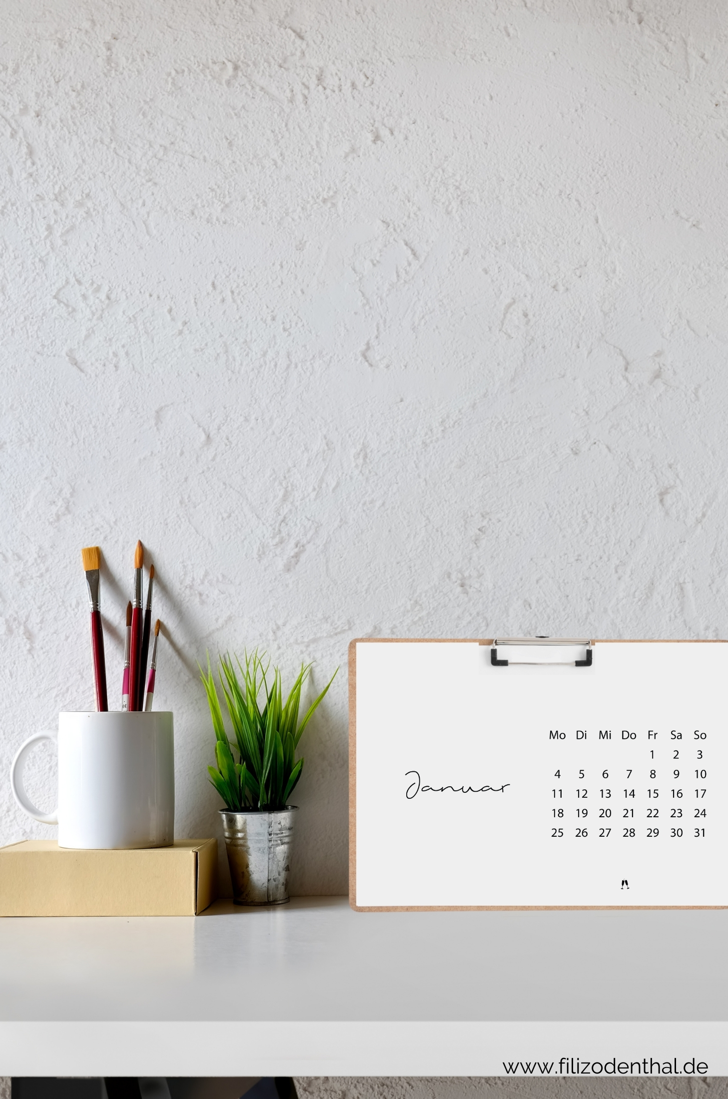 Minimalistischer Kalender 2021 für dein Büro – Druckvorlagen Wandkalender A4, A3, Tischkalender A5 | Filiz Odenthal - Positionierung & Sichtbarkeit